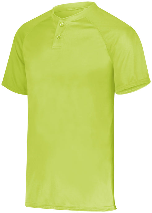 Augusta Sportswear Youth Attain Wicking Two-Button Baseball Jersey (1566), Color 'Lime'