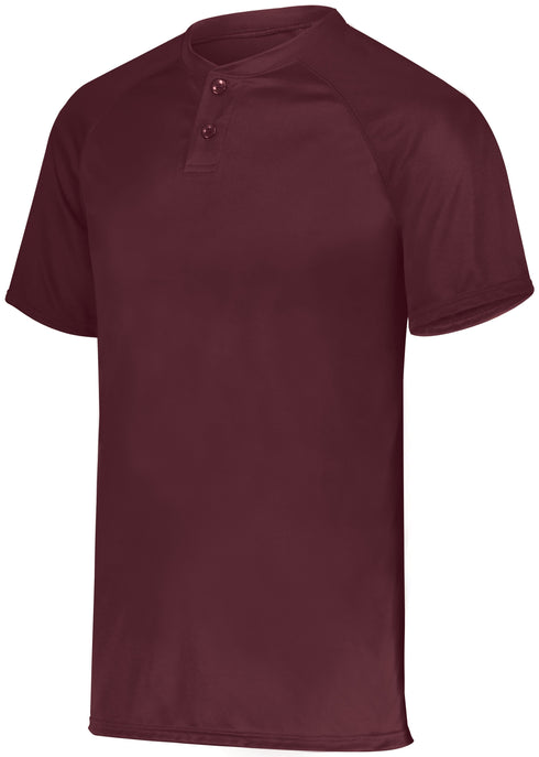 Augusta Sportswear Youth Attain Wicking Two-Button Baseball Jersey (1566), Color 'Maroon (Hlw)'