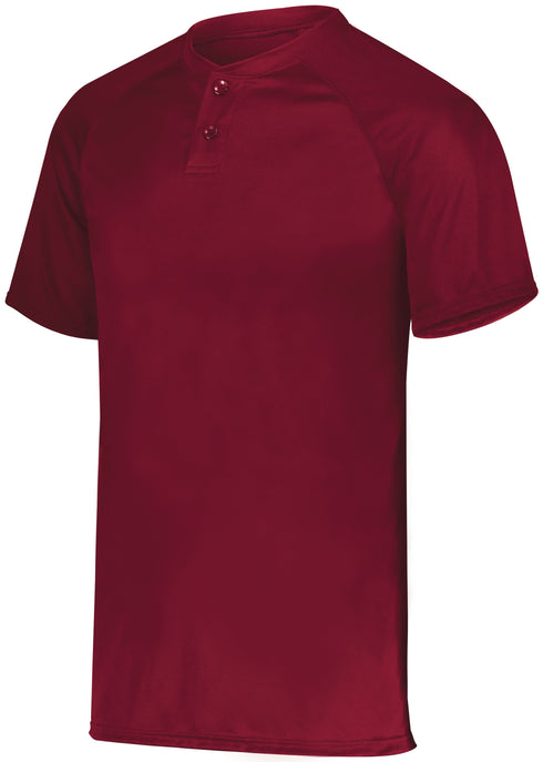 Augusta Sportswear Attain Wicking Two-Button Baseball Jersey (1565), Color 'Cardinal'