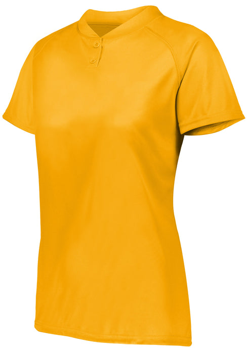 Augusta Sportswear Ladies Attain Wicking Two-Button Softball Jersey (1567), Color 'Gold'