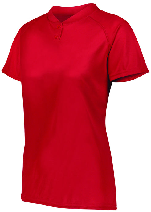 Augusta Sportswear Ladies Attain Wicking Two-Button Softball Jersey (1567), Color 'Red'