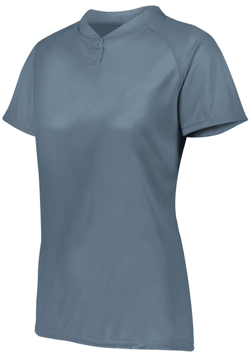 Augusta Sportswear Ladies Attain Wicking Two-Button Softball Jersey (1567), Color 'Graphite'