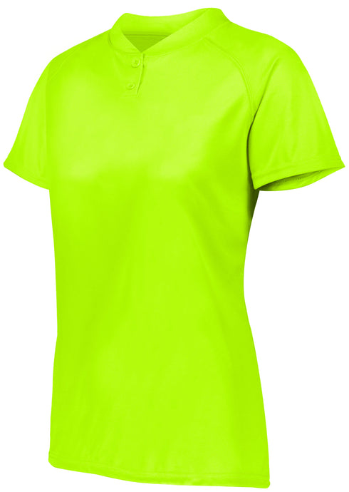 Augusta Sportswear Ladies Attain Wicking Two-Button Softball Jersey (1567), Color 'Lime'