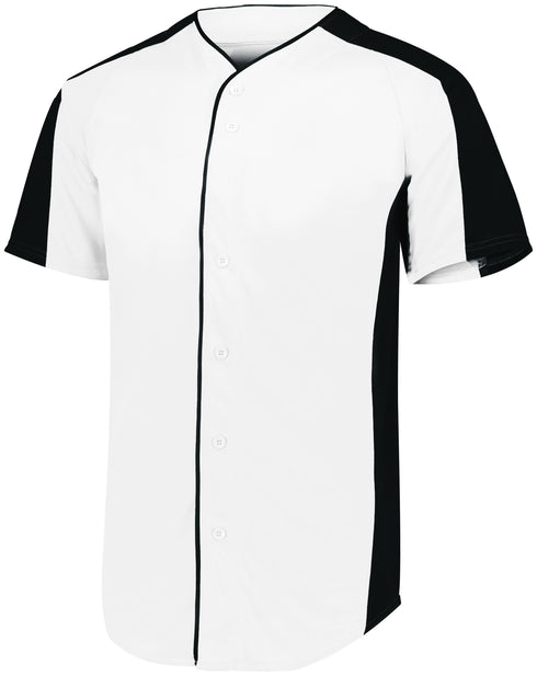Augusta Sportswear Full-Button Baseball Jersey (1655), Color 'White/Black'
