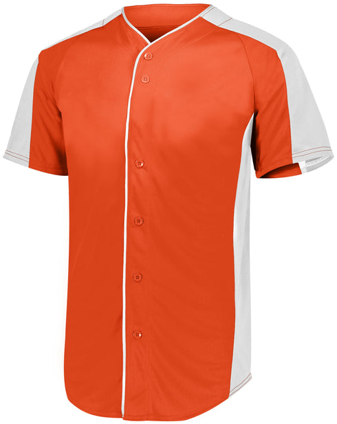 Augusta Sportswear Full-Button Baseball Jersey (1655), Color 'Orange/White'