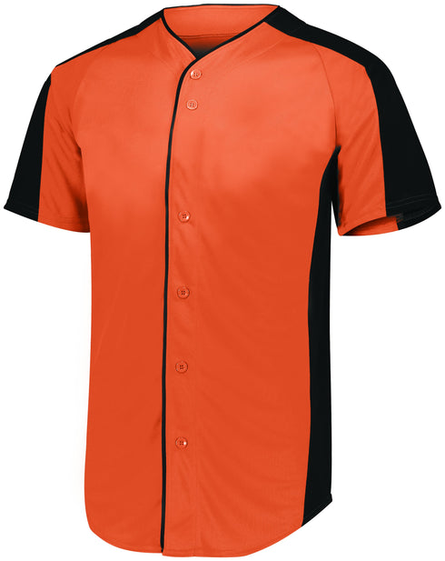 Augusta Sportswear Full-Button Baseball Jersey (1655), Color 'Orange/Black'