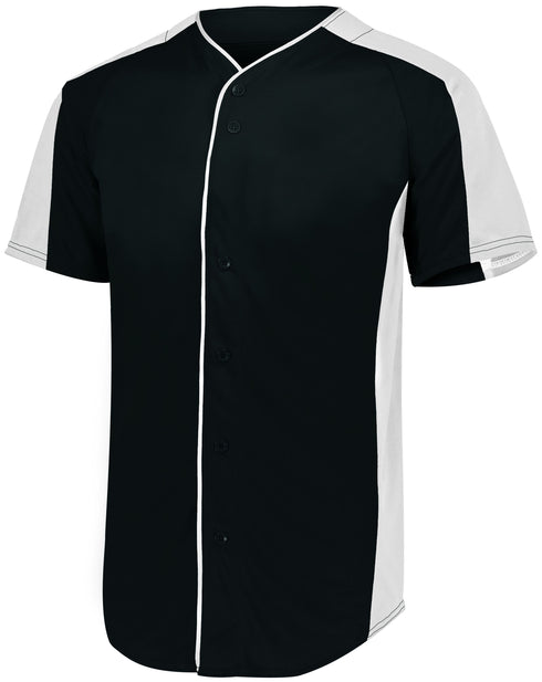 Augusta Sportswear Full-Button Baseball Jersey (1655), Color 'Black/White'