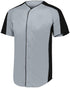 Augusta Sportswear Full-Button Baseball Jersey (1655), Color 'Blue Grey/Black'