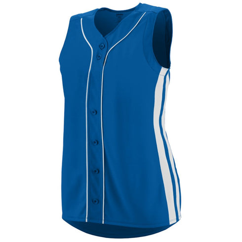 Augusta Sportswear Ladies Sleeveless Winner Jersey (1668-C), Color 'Royal/White'