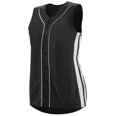 Augusta Sportswear Ladies Sleeveless Winner Jersey (1668-C), Color 'Black/White'