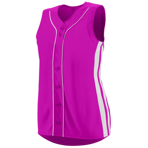 Augusta Sportswear Ladies Sleeveless Winner Jersey (1668-C), Color 'Power Pink/White'