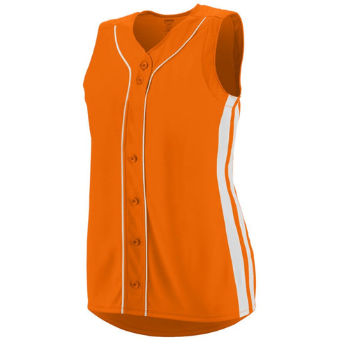 Augusta Sportswear Ladies Sleeveless Winner Jersey (1668-C), Color 'Power Orange/White'