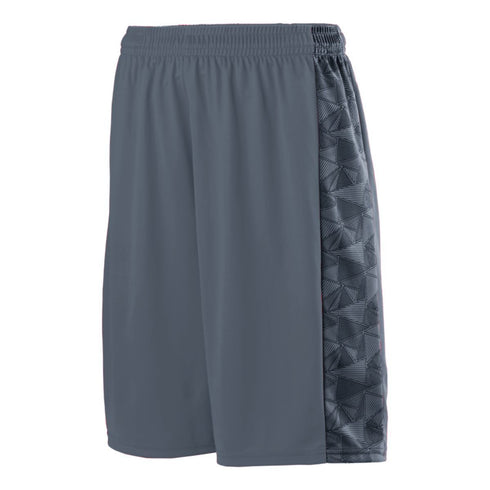 Augusta Sportswear Youth Fast Break Game Shorts (1725-C), Color 'Graphite/Graphite/Black Print'