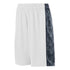 Augusta Sportswear Youth Fast Break Game Shorts (1725-C), Color 'White/Graphite/Black Print'