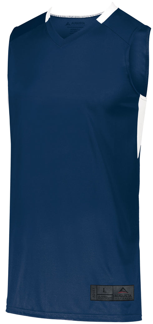 Augusta Sportswear Step-Back Basketball Jersey (1730), Color 'Navy/White'