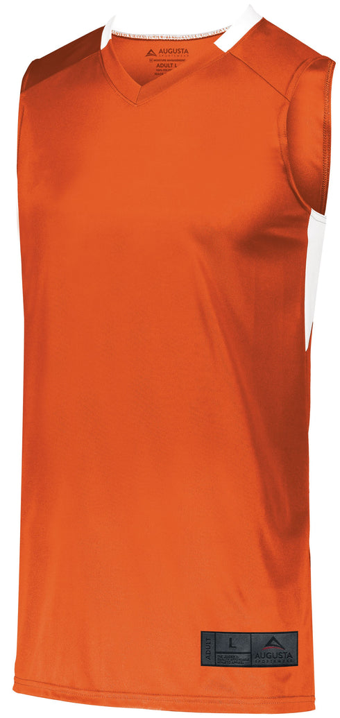 Augusta Sportswear Step-Back Basketball Jersey (1730), Color 'Orange/White'
