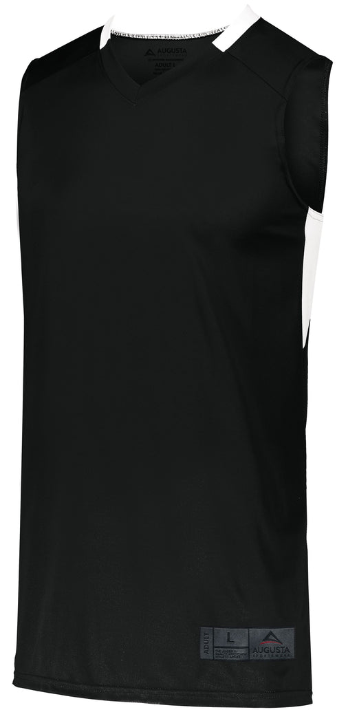 Augusta Sportswear Step-Back Basketball Jersey (1730), Color 'Black/White'