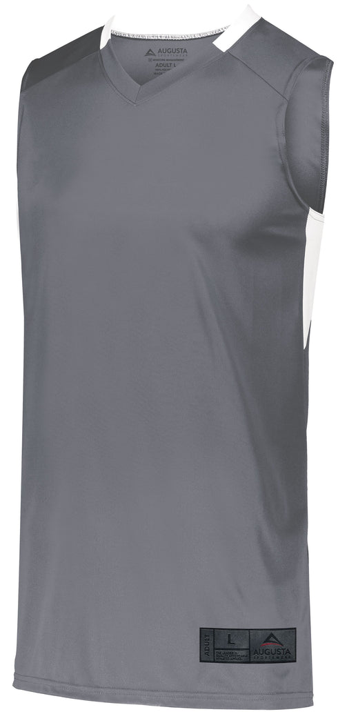 Augusta Sportswear Youth Step-Back Basketball Jersey (1731), Color 'Graphite/White'