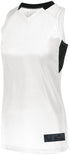 Augusta Sportswear Ladies Step-Back Basketball Jersey (1732), Color 'White/Black'
