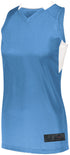 Augusta Sportswear Ladies Step-Back Basketball Jersey (1732), Color 'Columbia Blue/White'