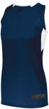 Augusta Sportswear Ladies Step-Back Basketball Jersey (1732), Color 'Navy/White'