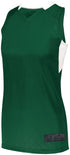 Augusta Sportswear Ladies Step-Back Basketball Jersey (1732), Color 'Dark Green/White'