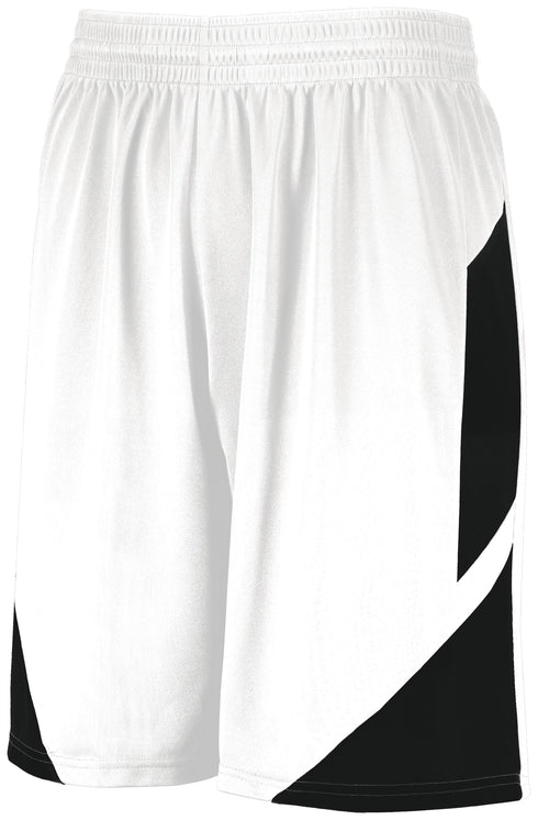 Augusta Sportswear Step-Back Basketball Shorts (1733), Color 'White/Black'