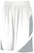 Augusta Sportswear Step-Back Basketball Shorts (1733), Color 'White/Silver'
