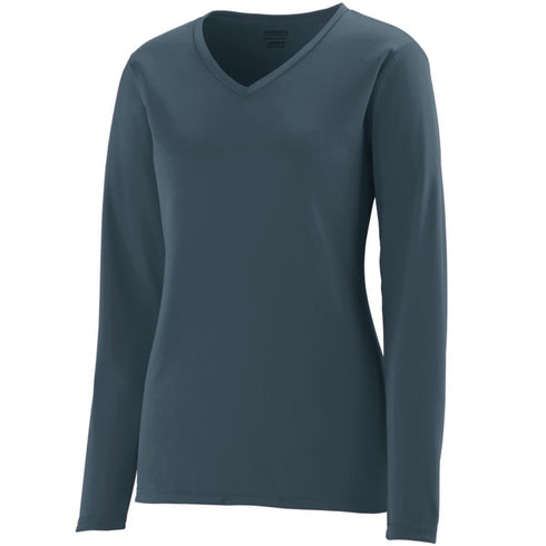 Augusta Sportswear Ladies Long Sleeve Wicking T-Shirt (1788), Color 'Slate'