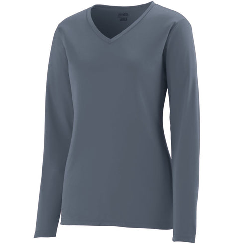 Augusta Sportswear Ladies Long Sleeve Wicking T-Shirt (1788), Color 'Graphite'