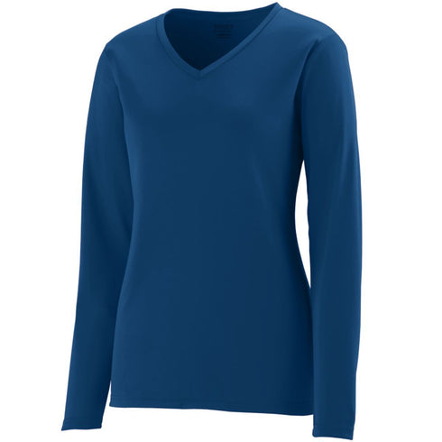 Augusta Sportswear Ladies Long Sleeve Wicking T-Shirt (1788), Color 'Navy'