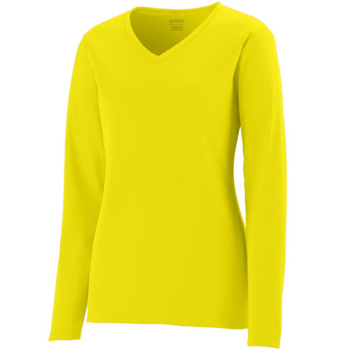 Augusta Sportswear Ladies Long Sleeve Wicking T-Shirt (1788), Color 'Power Yellow'
