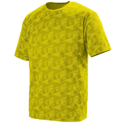 Augusta Sportswear Youth Elevate Wicking T-Shirt (1796-C), Color 'Power Yellow/Black Print'