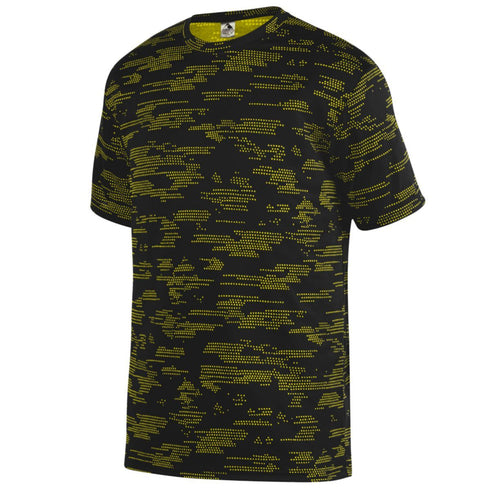 Augusta Sportswear Youth Sleet Wicking Tee (1802-C), Color 'Black/Power Yellow'