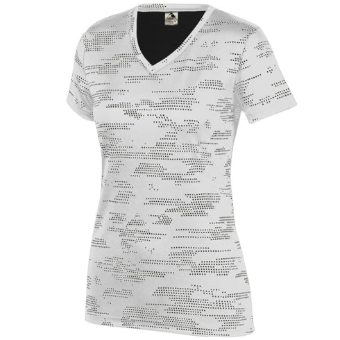 Augusta Sportswear Ladies Sleet Wicking Tee (1803-C), Color 'White/Black'