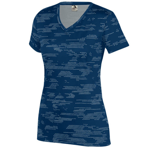 Augusta Sportswear Ladies Sleet Wicking Tee (1803-C), Color 'Navy/Silver'