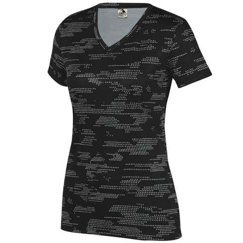 Augusta Sportswear Ladies Sleet Wicking Tee (1803-C), Color 'Black/Silver'
