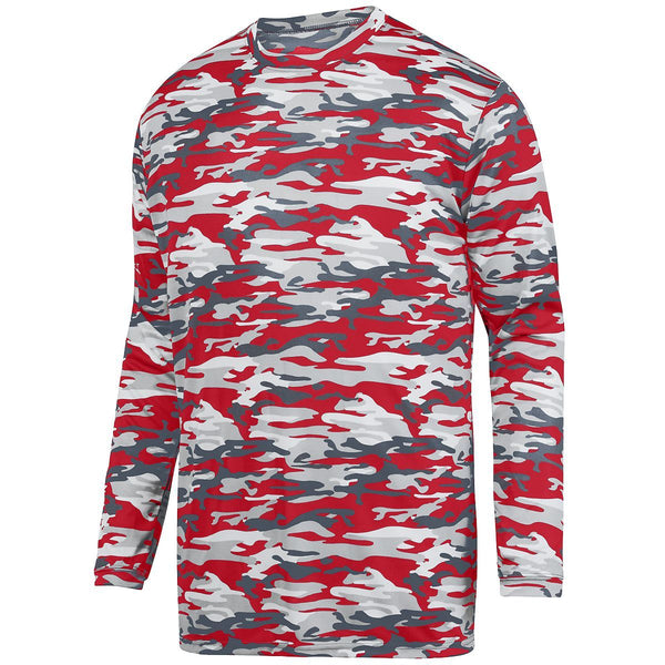 Augusta Sportswear Youth Mod Camo Long Sleeve Wicking Tee (1808-C), Color 'Red Mod'