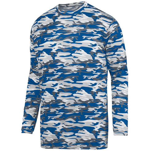 Augusta Sportswear Youth Mod Camo Long Sleeve Wicking Tee (1808-C), Color 'Royal Mod'