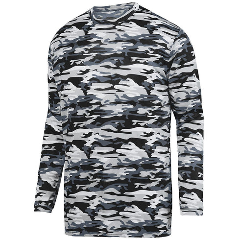 Augusta Sportswear Youth Mod Camo Long Sleeve Wicking Tee (1808-C), Color 'Black Mod'