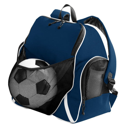 Augusta Sportswear Tri-Color Ball Backpack (1831-C), Color 'Navy/Black/White'