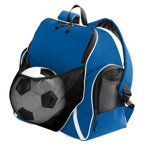 Augusta Sportswear Tri-Color Ball Backpack (1831-C), Color 'Royal/Black/White'