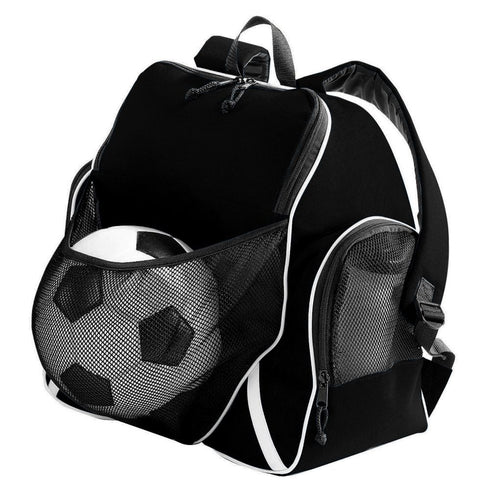 Augusta Sportswear Tri-Color Ball Backpack (1831-C), Color 'Black/Black/White'