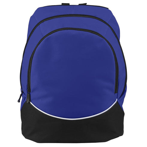 Augusta Sportswear Large Tri-Color Backpack (1915), Color 'Purple/Black/White'