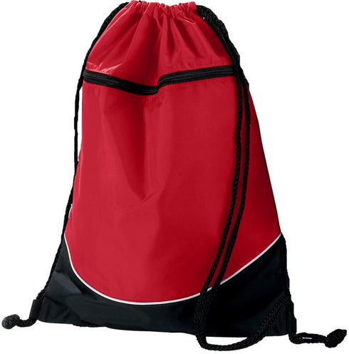 Augusta Sportswear Tri-Color Drawstring Backpack (1920), Color 'Red/Black/White'