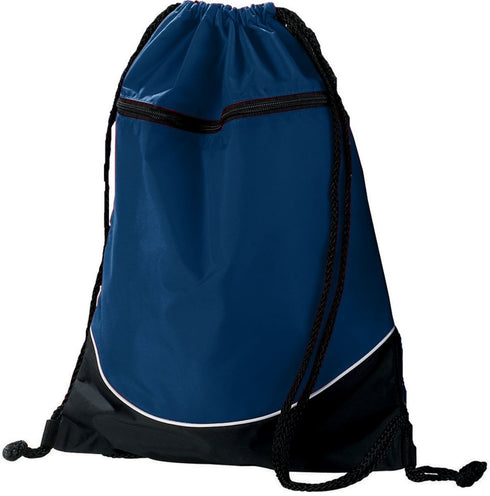 Augusta Sportswear Tri-Color Drawstring Backpack (1920), Color 'Navy/Black/White'
