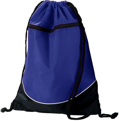 Augusta Sportswear Tri-Color Drawstring Backpack (1920), Color 'Purple/Black/White'