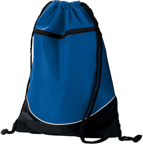 Augusta Sportswear Tri-Color Drawstring Backpack (1920), Color 'Royal/Black/White'