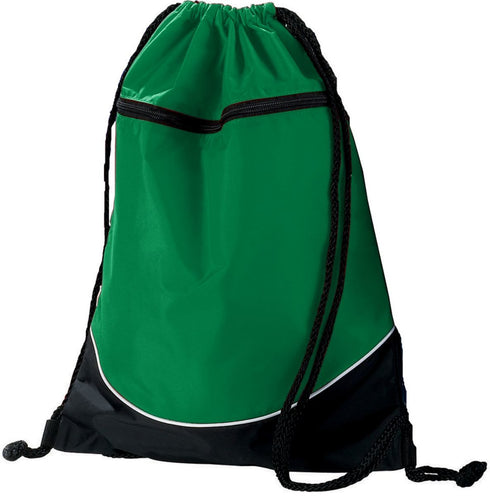 Augusta Sportswear Tri-Color Drawstring Backpack (1920), Color 'KellyBlack/White'