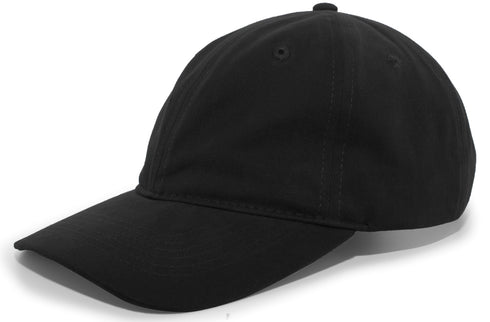 Pacific Headwear Brushed Cotton Twill Buckle Strap Adjustable Cap (201C), Color 'Black'